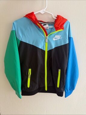 Nike Colorblock Jacket - Light Blue, Teal, Royal Blue, Black, Red